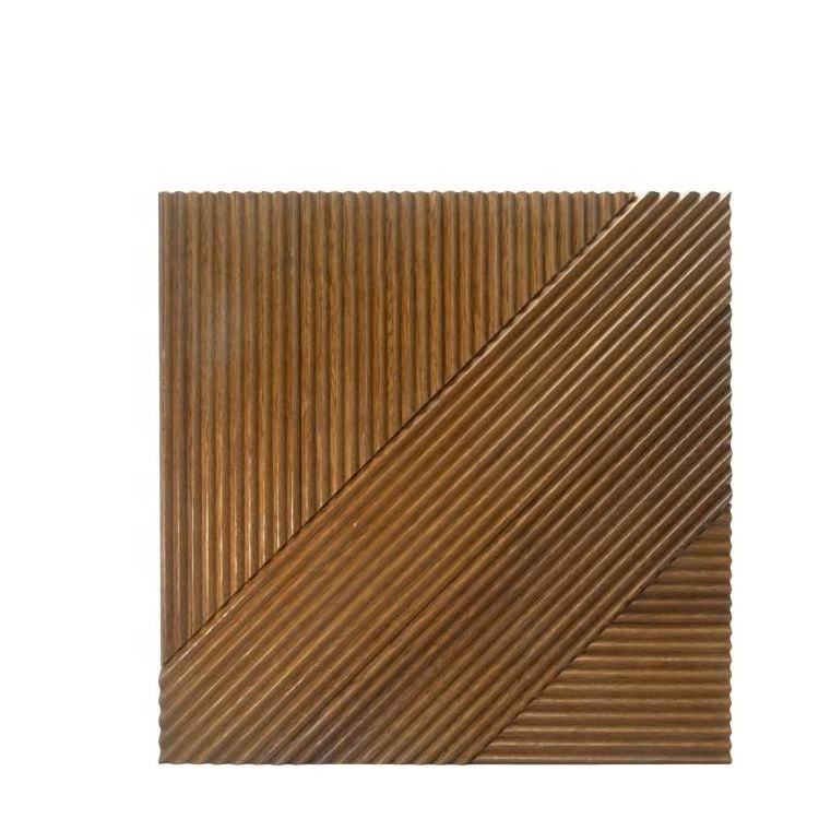 MUMU Small Fluting 3D Solid Wood Cover Cladding Building Board Wood Finish Decorative Wall Panel