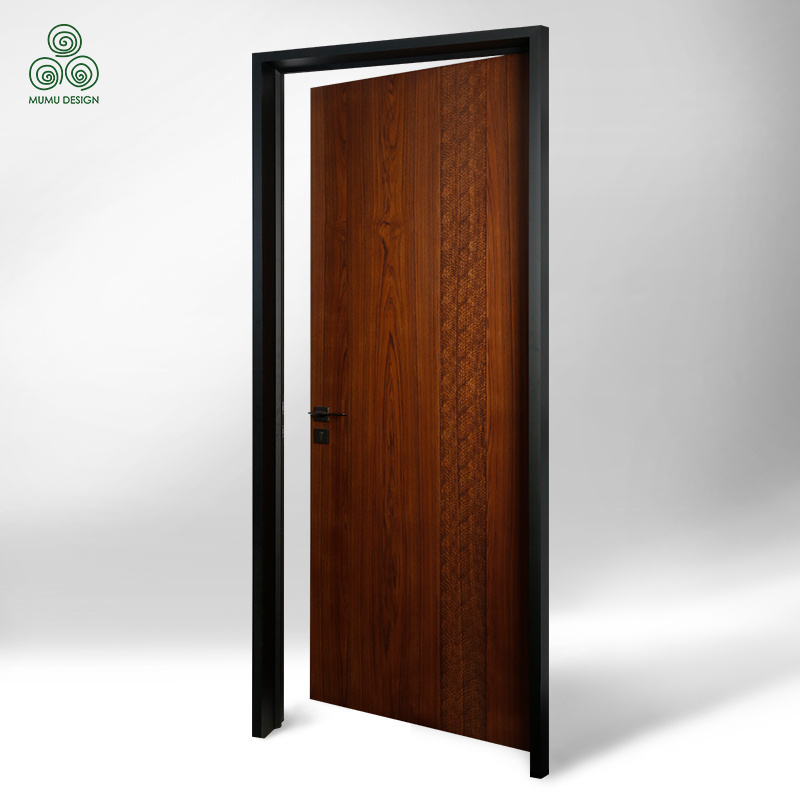 MUMU Factory wholesale popular solid wooden door bedroom interior wood door for houses interior wooden doors