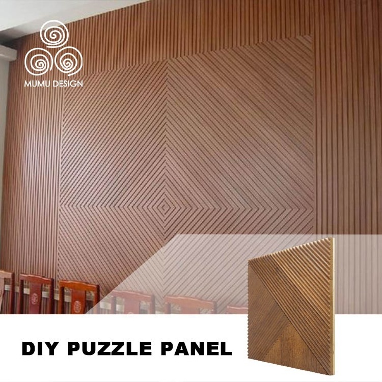 MUMU Decor Peel And Stick Wooden Strips For Reception For Restaurant Partition Solid Wood Wall Panels