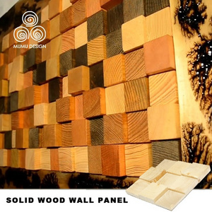 MUMU Unique Design Classic Office Building Tiles Wooden Decorative Wall Reclaimed Wood Cladding Mosaic Panel