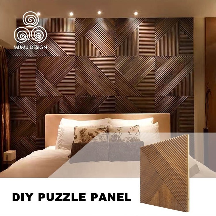 MUMU Modern Sense Of Design Fluted Solid Environmental Woody Interior Partition Accent Timber Wall Panels