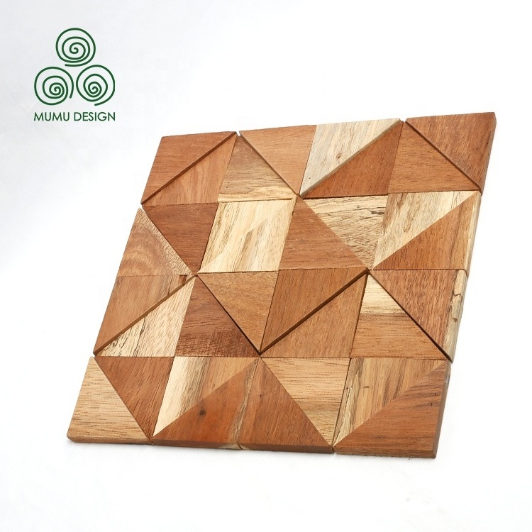 MUMU Subway Hexagon Herringbone Wood Mosaic Art Peel and Stick Backsplash Irregular Modern Floor Wall Tiles Wooden Mosaic