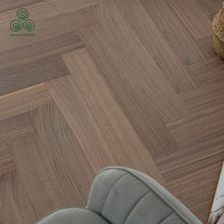 MUMU New Style Rustic Grain Surface Hardwood Solid Wood Parquet Look Floor Tiles Wooden Flooring