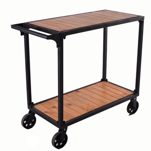 Square Room Service Bar Food Cart Banquet Coffee Side Table Hotel Housekeeping Trolley