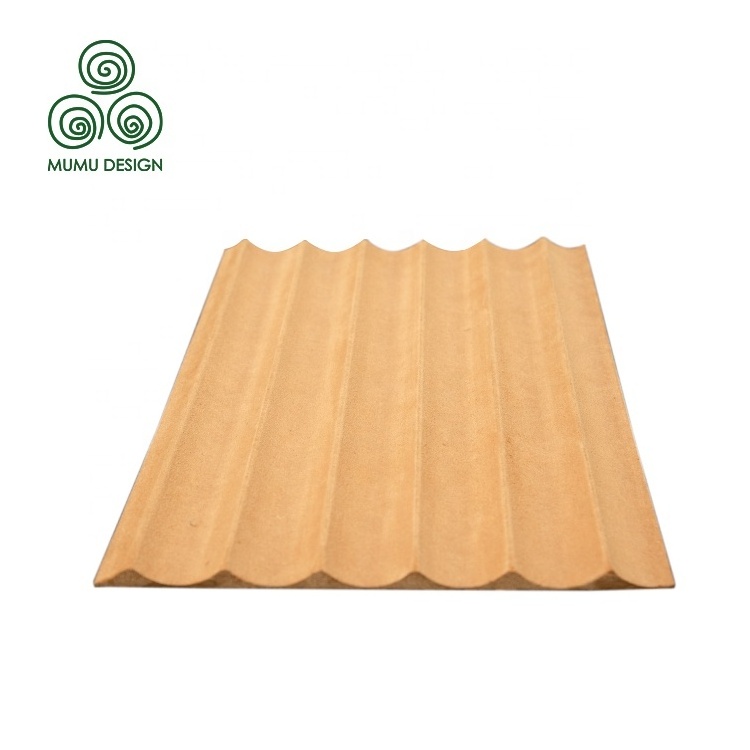 MUMU House MDF Carved Sheet Board Interior Shiplap 3D Soft Flexible Wood Wall Panel for Ceiling