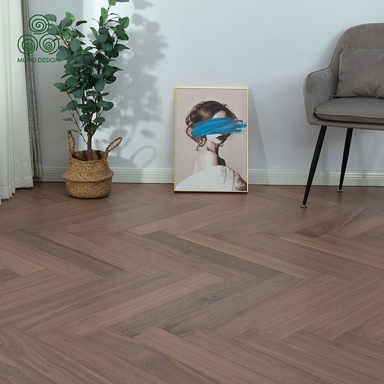 MUMU New Style Rustic Grain Surface Hardwood Solid Wood Parquet Look Floor Tiles Wooden Flooring