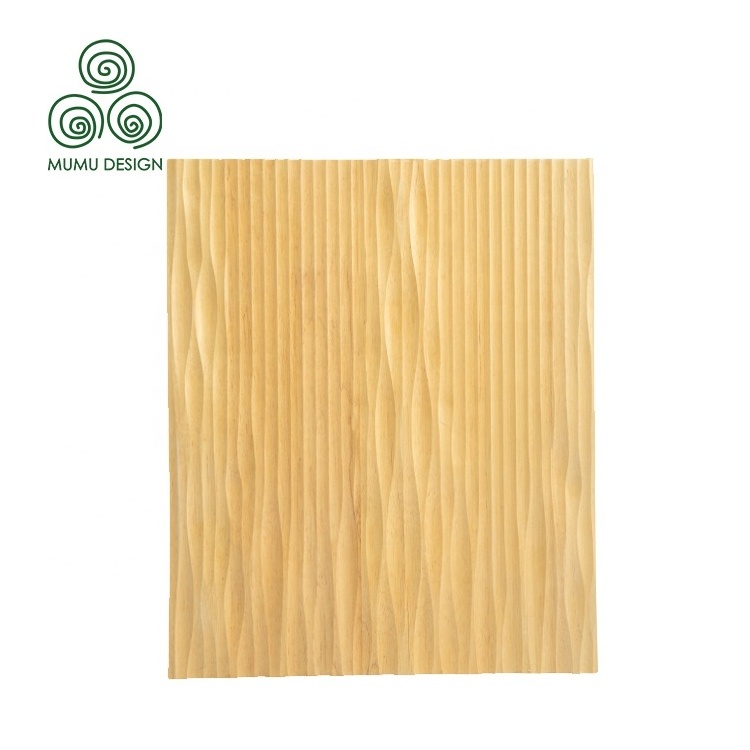 MUMU Oliver Solid Lacquer Conposite Interior MDF Bedhead Decorative Faux Slat Wood Wall Panel