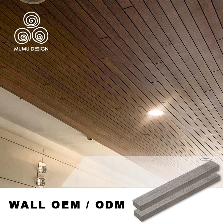 MUMU Solid Wood PVC MDF 3D Effect Stretch Ceiling for House Roof Aluminum Ceiling Panels Decoration