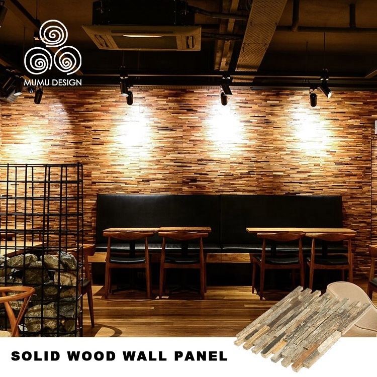 MUMU Modern Feature Chevron Wall Paneling Tiles Decoration 3D Cladding Brick Wainscoting Wood Mosaic For Interior