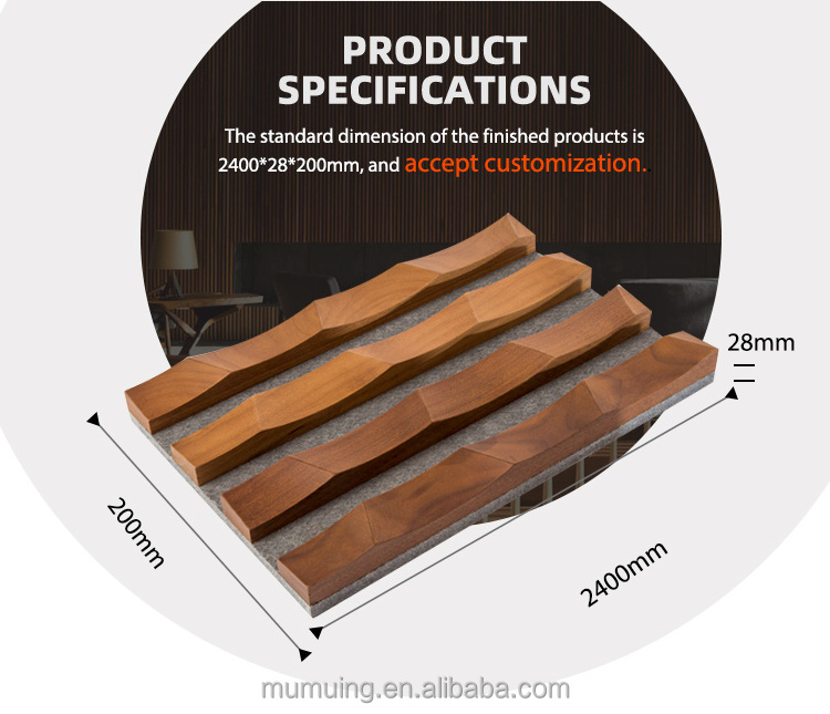 Fluted Interior Design 3D Wall Decor Siding Plank Sandwich Board Solid ...