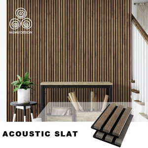 MUMU Sound Barriers Music Home Bar Studio Wooden Grooved Wave Hexagon Wood Ceiling Soundproofing Acoustic Wall Panel