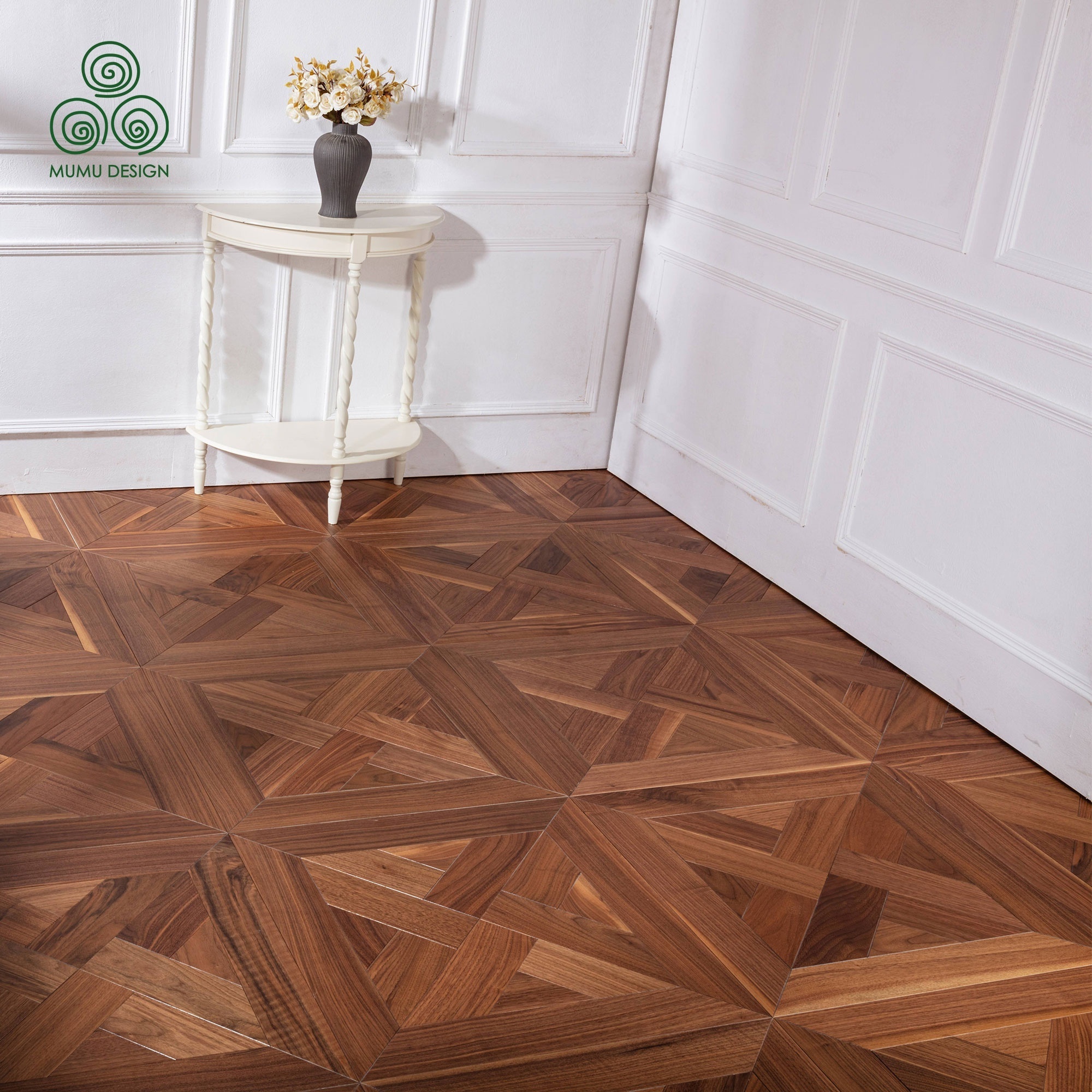 MUMU American Rosewood Herringbone Chevron Black Solid Wood Flooring Engineered Walnut Flooring