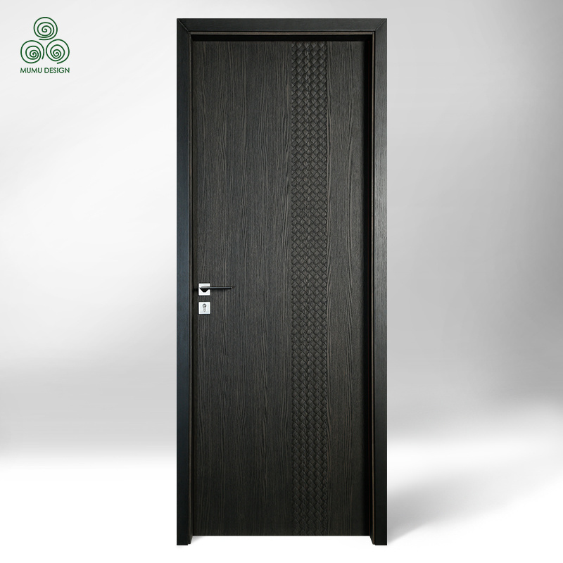 MUMU Factory wholesale popular solid wooden door bedroom interior wood door for houses interior wooden doors