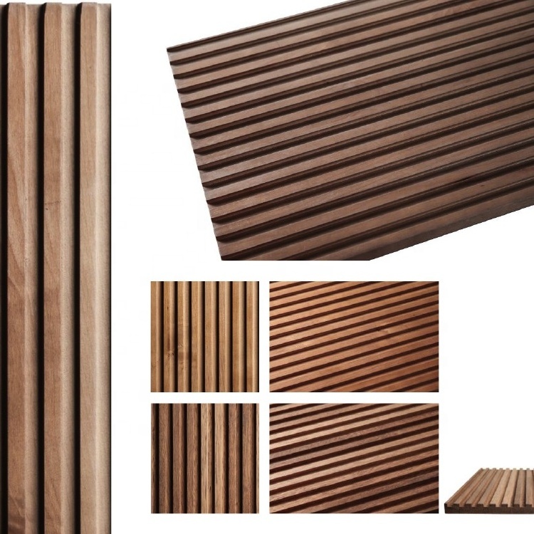 White Oak Plastic WPC Decking Bamboo Sheet Wooden Planks for Ceiling Design Outdoor Patio