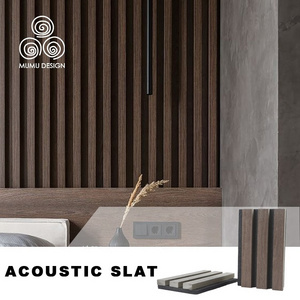 MUMU High Quality Pet Curved Akupanel Sound Diffuser 3D Wood Cladding Acoustic Soundproof Wall Panel