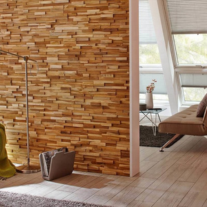 MUMU Interior Design Decoration 3D Wooden Mosaic Wall Panels Wallpapers / Wall Coating for Home (Old