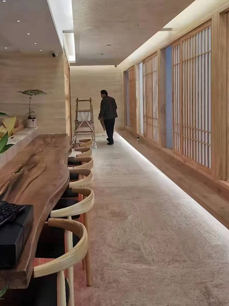 Hotel Restaurant Interior Wooden Wall Partitions Screen 3D Decorative Sliding Slat Wood Board Panel Divider Office Partition