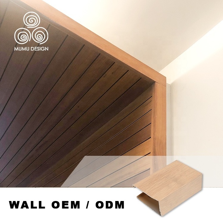 MUMU Cost-Effective Solid Wood Suspended PVC Aluminum Composite Wall Panel Wooden Decorative Ceiling Boards