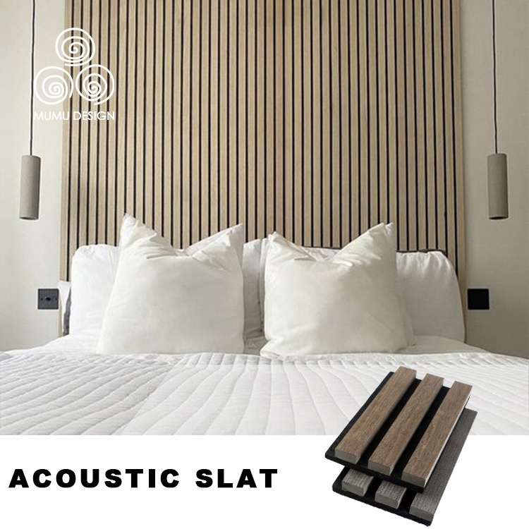 MUMU Recording Confe Booth Noise Cancellation Fiber Wood  Wall Slat Cladding Sound Diffuser Acoustic Panels