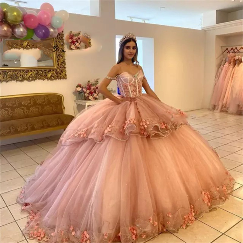 Mumuleo Puffy Pink Quinceanera Dresses Ball Gown Dress Birthday Prom Gowns  Sweet 15 16 vestidos de quinceanera Dresses | BestSuppliers.com