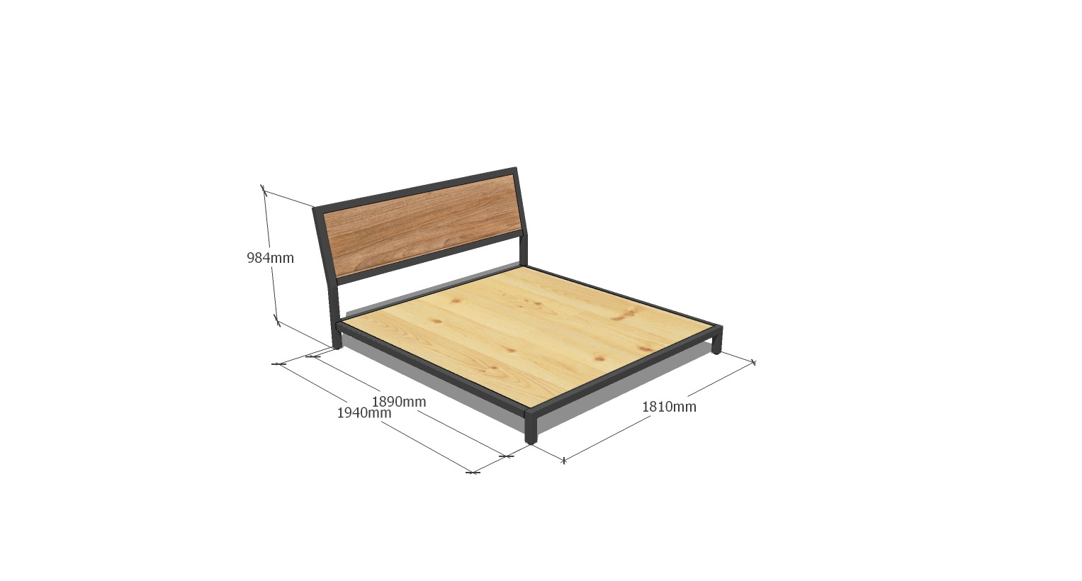 Hot Selling Private Brand Easy to Clean and Maintain single Double Platform Metal Wood Bed