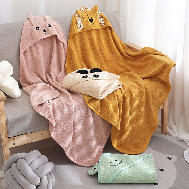 Hot Sale Cotton children's bath towel Hooded cute cartoon baby towel hooded bath blanket for newborn children