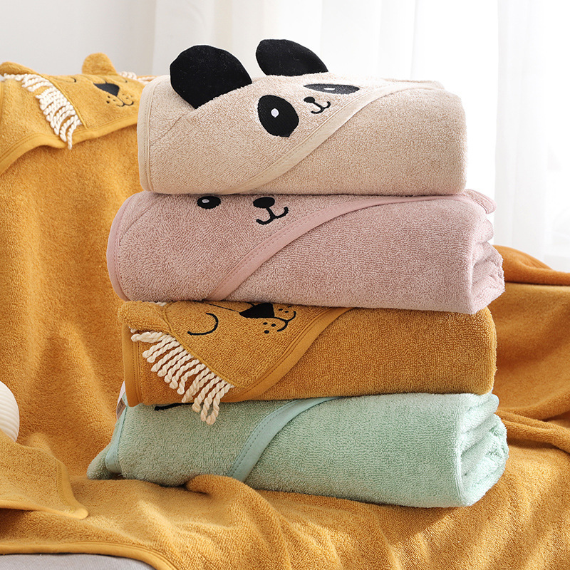 Hot Sale Cotton children's bath towel Hooded cute cartoon baby towel hooded bath blanket for newborn children