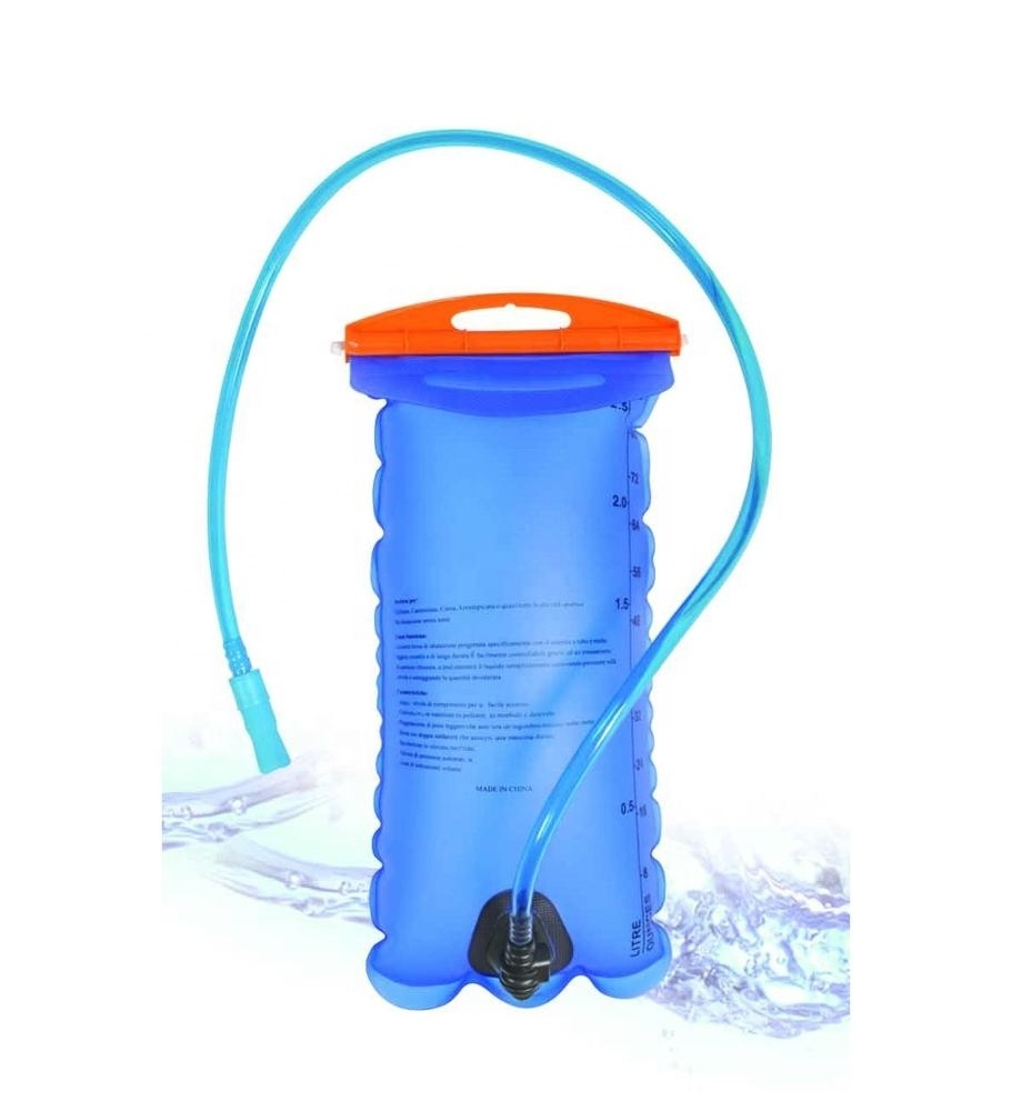 sample free slim profile water bladder with high flow bite valve,hydration reservoir made of ultra-durable TPU material,