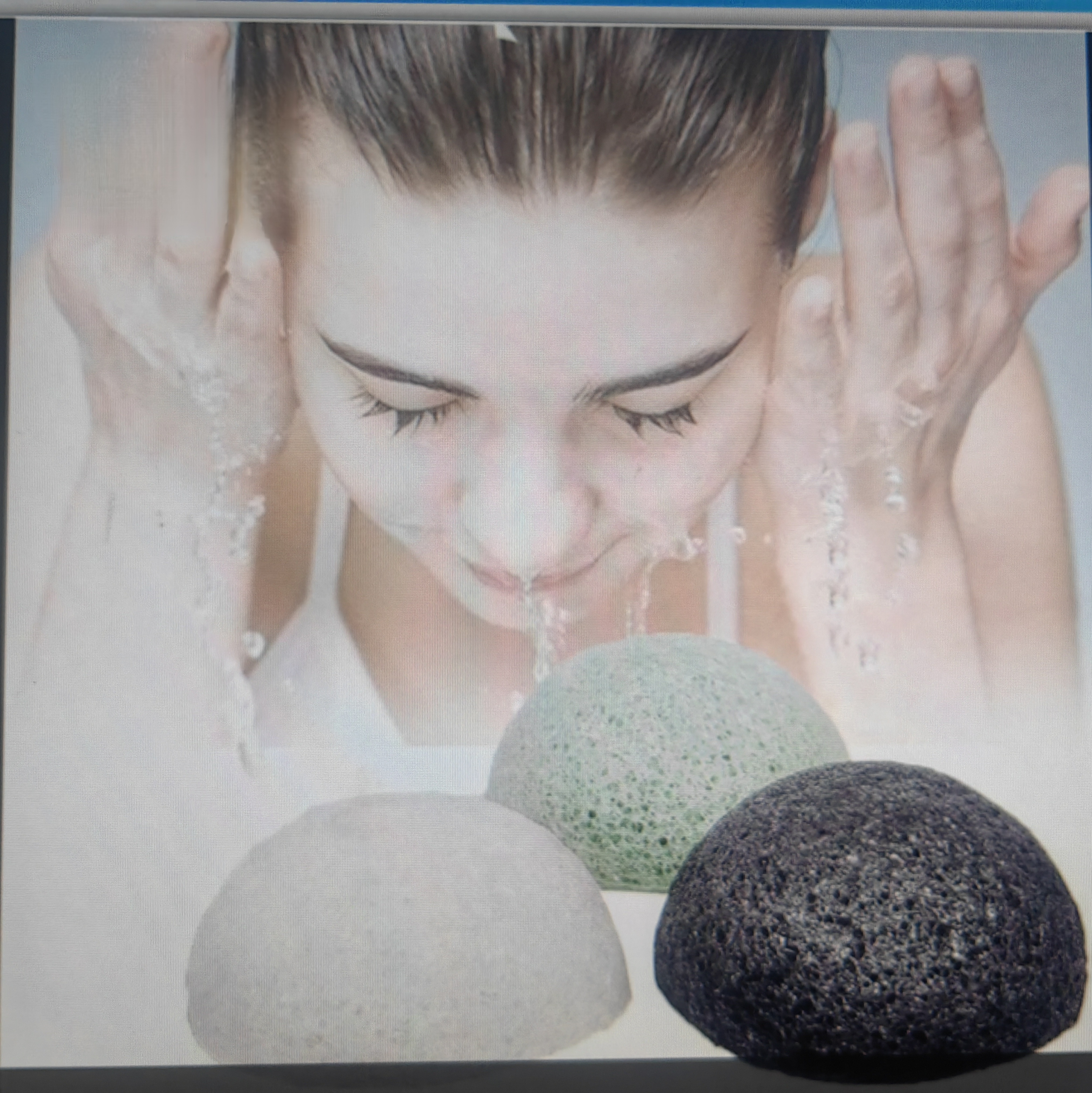 Facial cleansing sponge Bath set for the whole family with activated bamboo charcoal