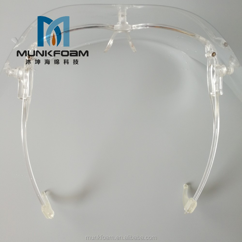 Munkcare adjustable plastic eye shield Anti Fog transparentface shield protective glasses