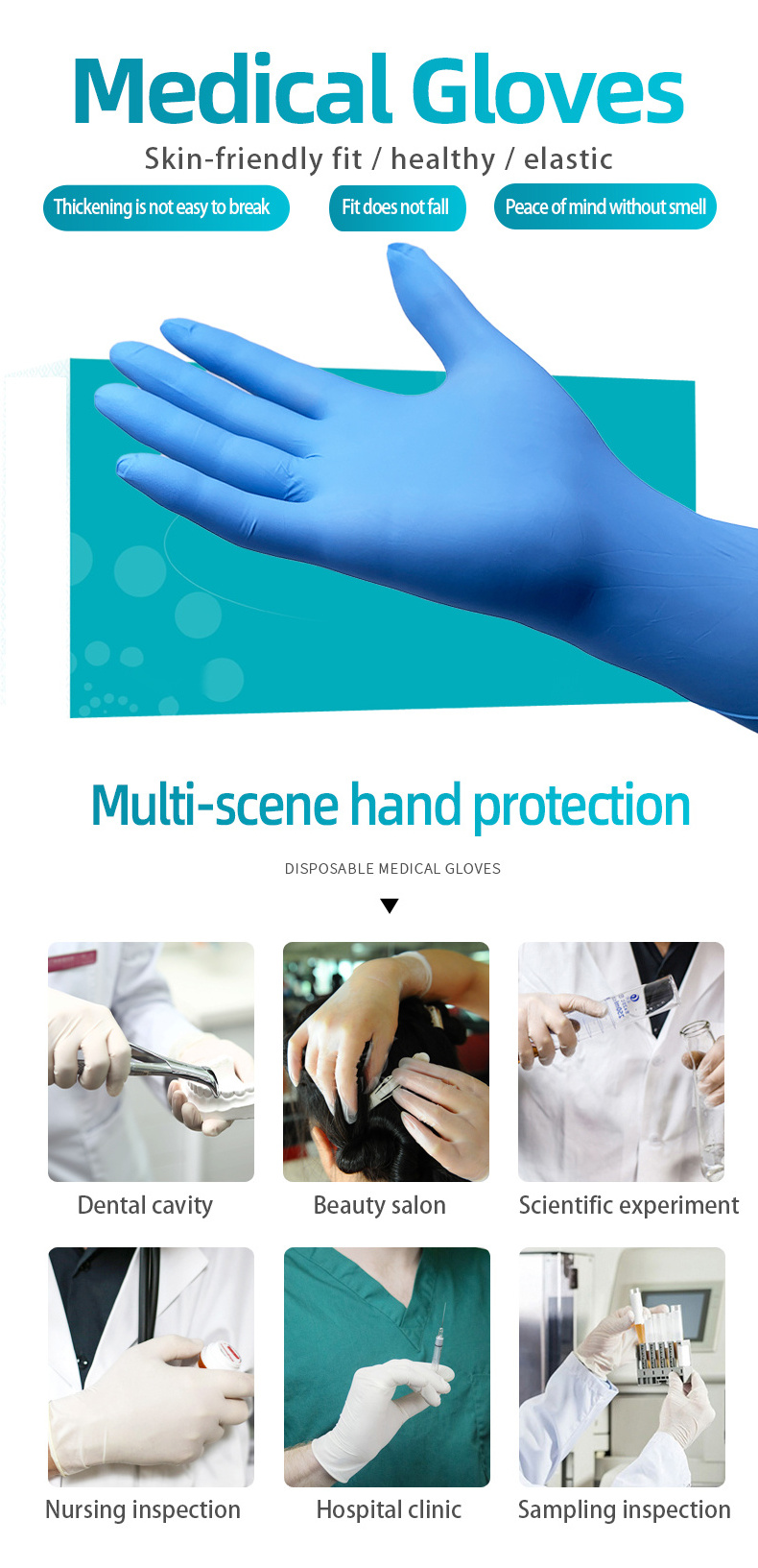 Wholesale Latex Manufacturers Medical Consumables Suppliers Disposable Powder Free Blue Nitrile Examination Gloves BestSuppliers