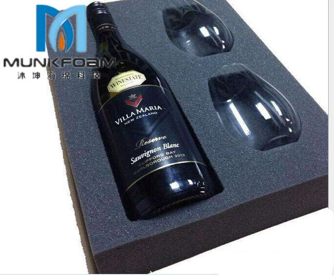 Die cut foam Ixpe packaging insert bottle foam insert for wine glass packaging foam