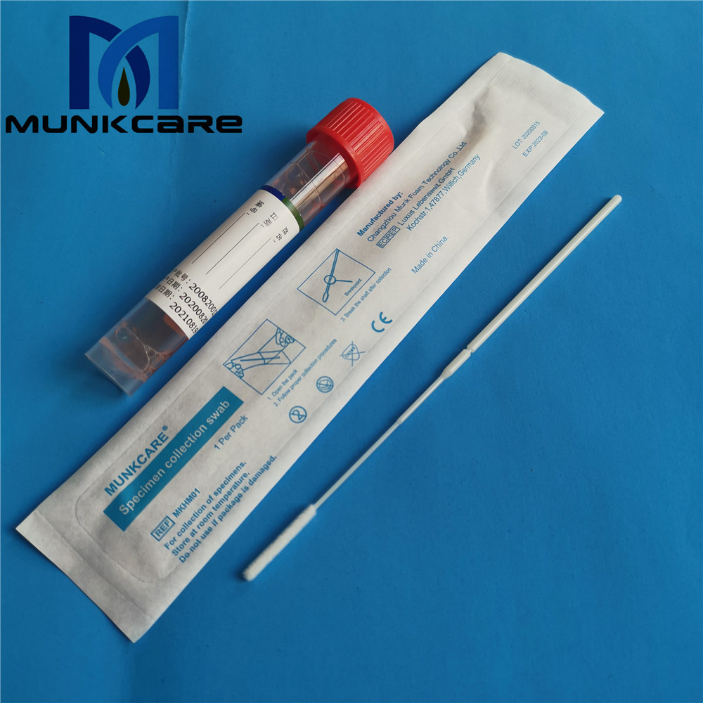 Factory wholesale Oral/oropharyngeal flocked swabs for medical virus test VTM transport tube kit