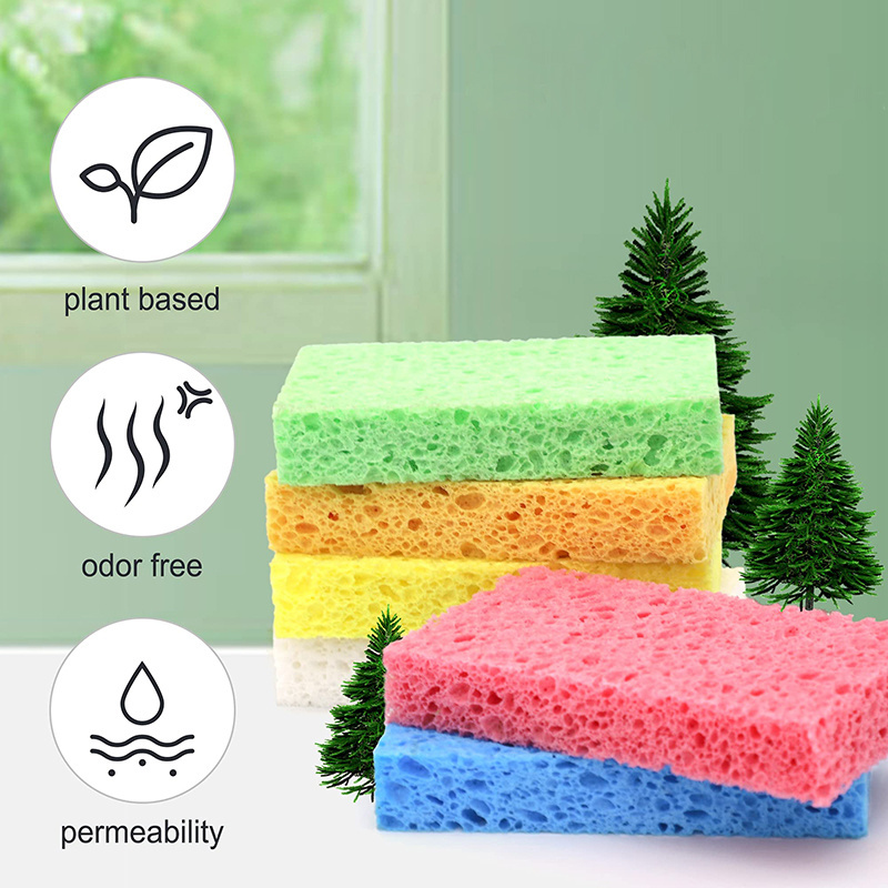 Household cleaning tools Wood Pulp Cotton Foam Magic Cleaning Cloth Sponge for Kitchen