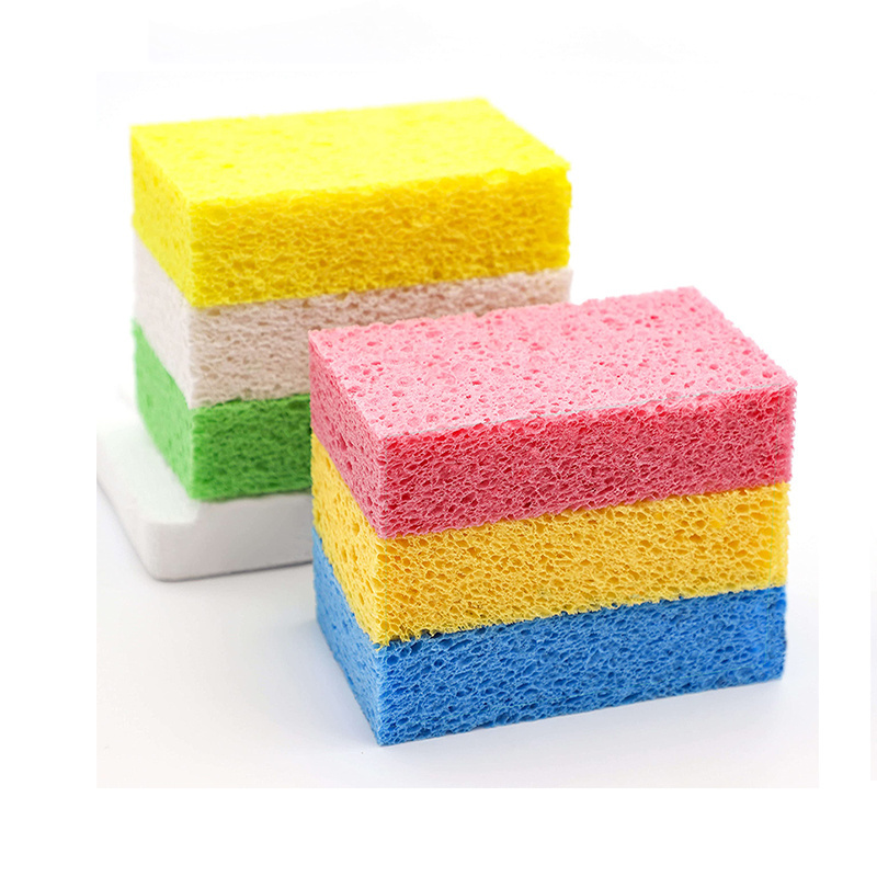 Household cleaning tools Wood Pulp Cotton Foam Magic Cleaning Cloth Sponge for Kitchen