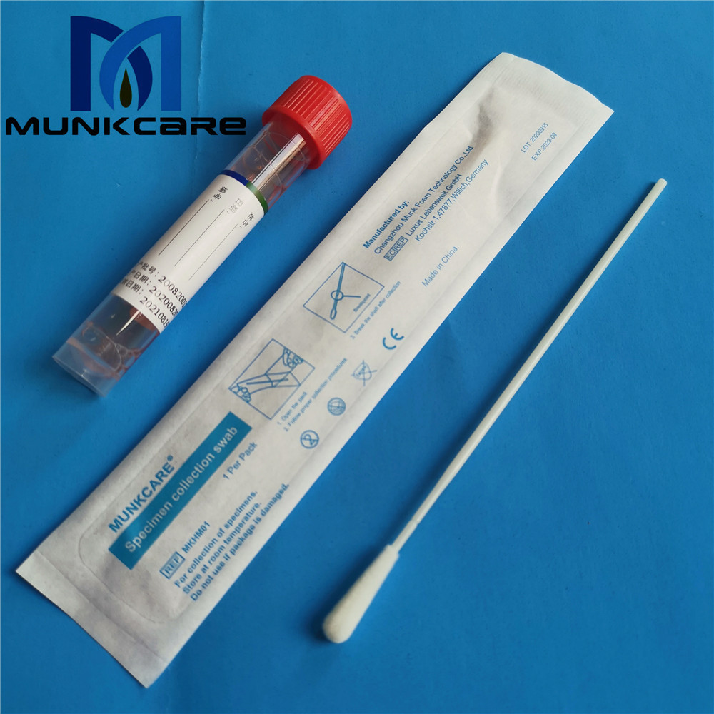 Factory wholesale Oral/oropharyngeal flocked swabs for medical virus test VTM transport tube kit