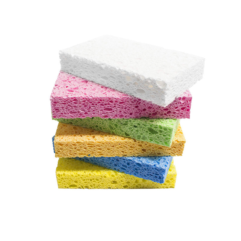 Household cleaning tools Wood Pulp Cotton Foam Magic Cleaning Cloth Sponge for Kitchen