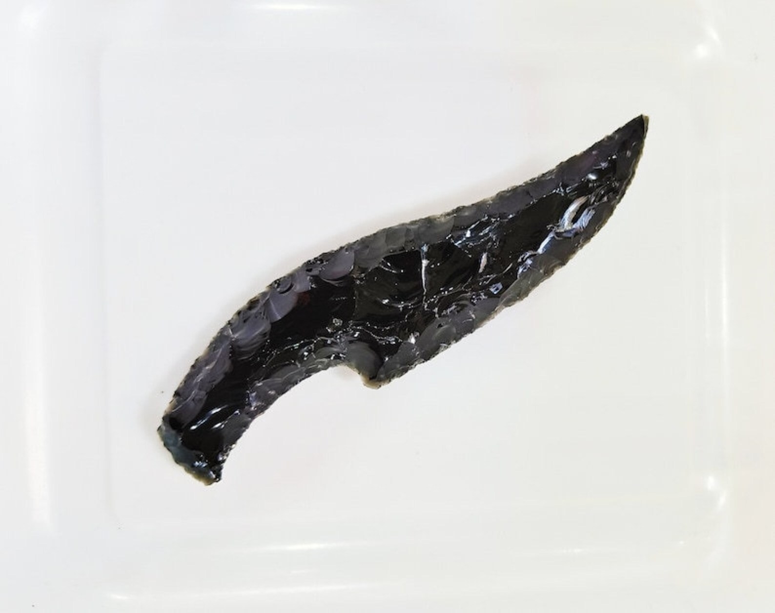 Hand Knapped Black Obsidian Crystal Knife 5.5-6