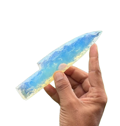 Opalite Knife Flint Kanpping Flaked Notched Fantasy Blade Wicca Gift Remove Negativity Knife Hand Carved Daggers