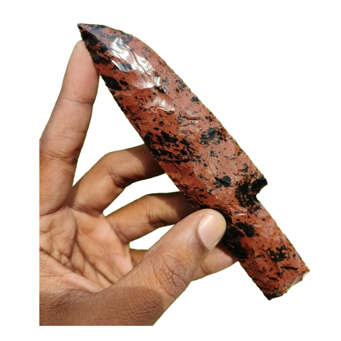 Mahogany Obsidian Knife Flint Kanpping Flaked Notched Fantasy Blade Wicca Gift Remove Negativity Knife Hand Carved Daggers