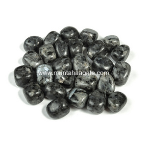 NATURAL POLISHED BEAUTIFUL GREY LARVIKITE TUMBLED STONES FOR HEALING AND MEDITATIONS AND REIKI USE / GREY LARVIKITE TUMBLED