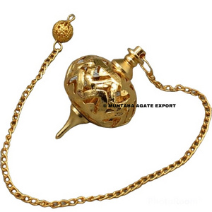 Metaphysical Pot Chamber Gold Plated Dowsing Pendulum Buy Wholesale Brass Metal Pendulum From Muntaha Agate