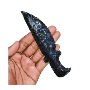 Beautiful Hand Strapped Obsidian Dagger Handmade Knife Gemstone Wiccan Gift to Remove Negativity Black Obsidian Dagger