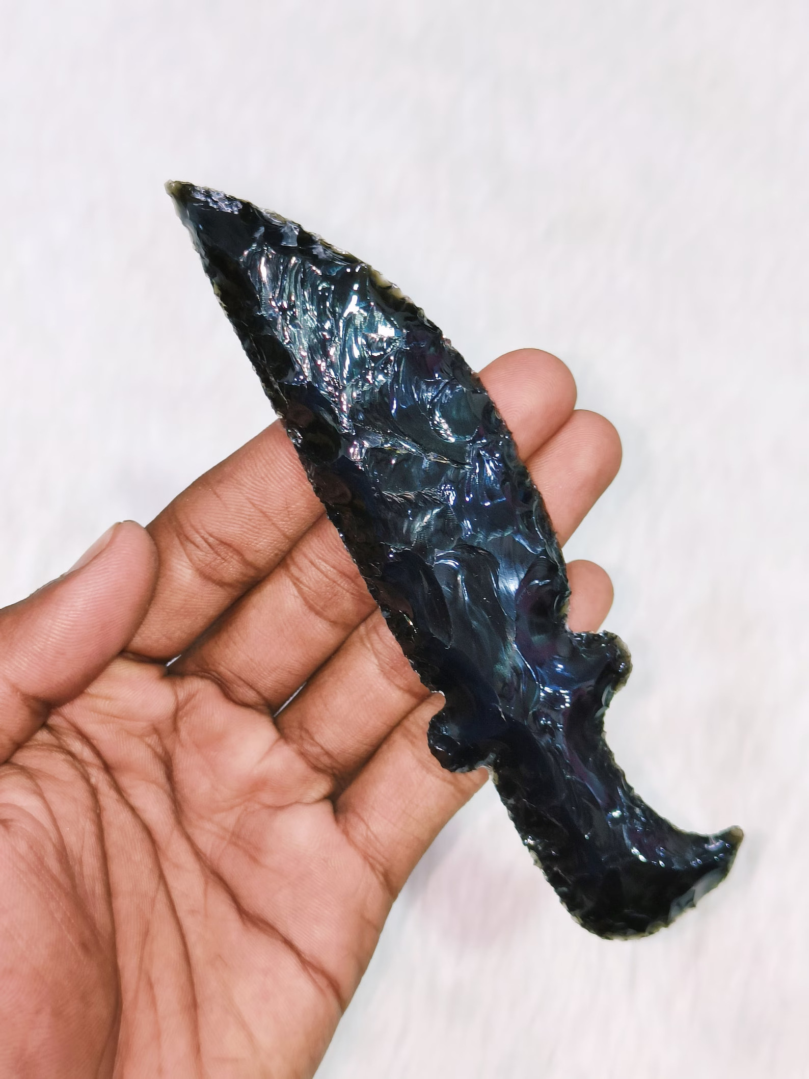 Beautiful Hand Strapped Obsidian Dagger Handmade Knife Gemstone Wiccan Gift to Remove Negativity Black Obsidian Dagger