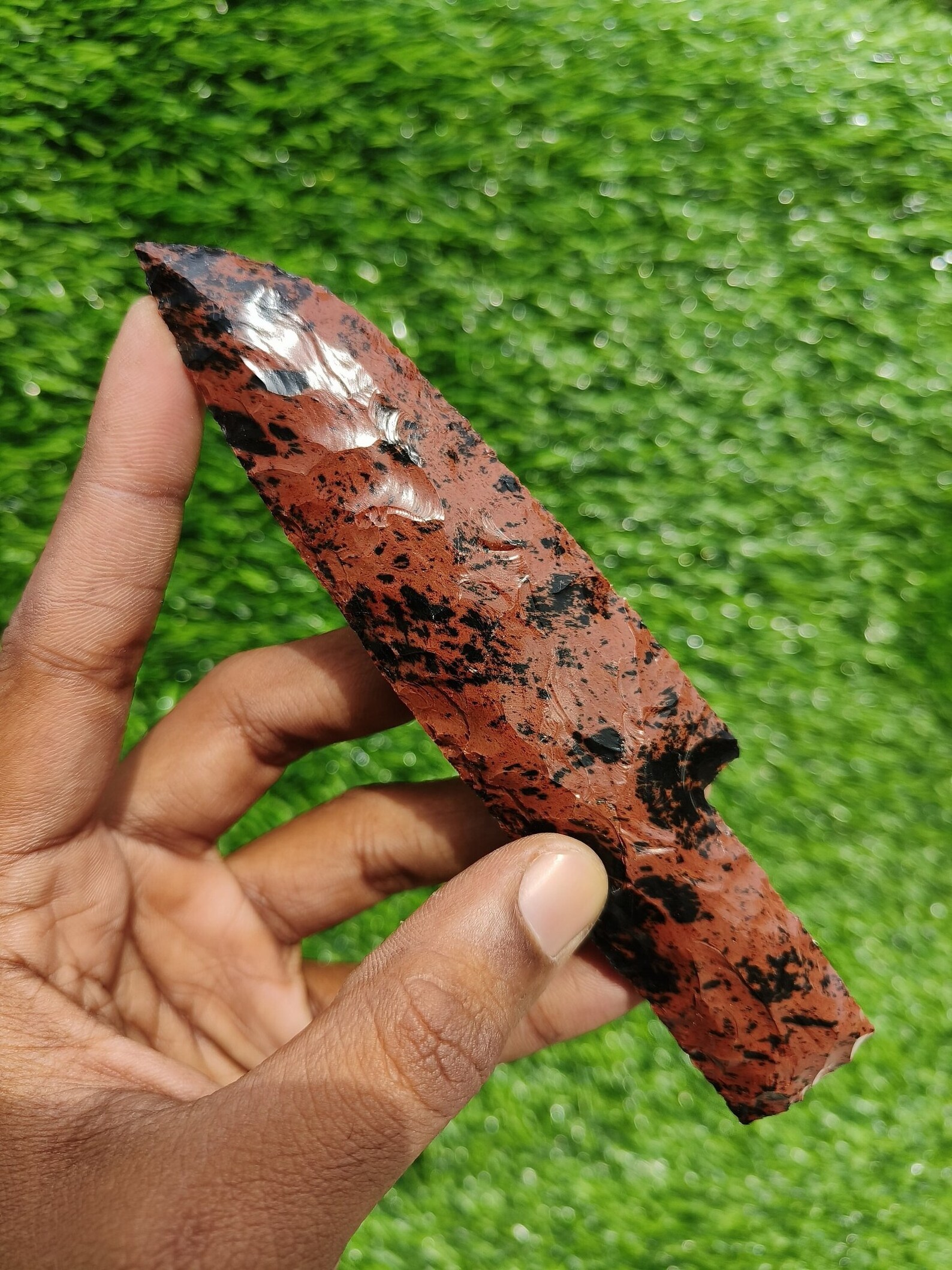 Mahogany Obsidian Knife Flint Kanpping Flaked Notched Fantasy Blade Wicca Gift Remove Negativity Knife Hand Carved Daggers