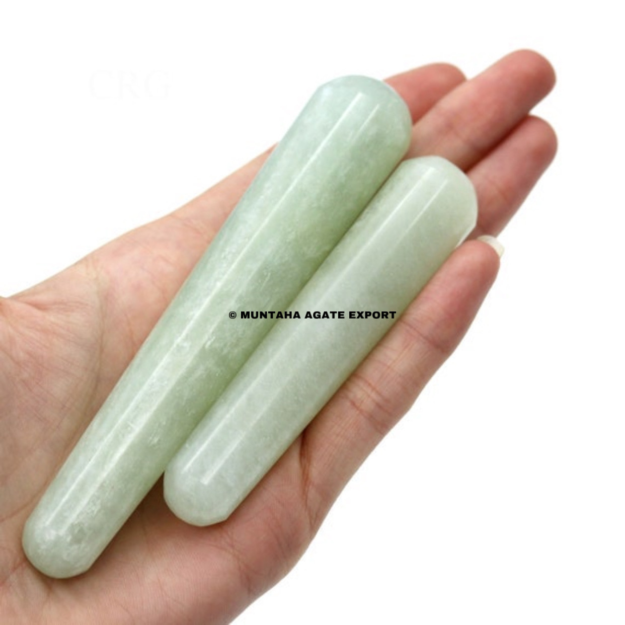 Wholesale Health Beauty Jade Stone Pen Massager Acupuncture Natural Green Aventurine Yoni Wand Guasha Facial Tool