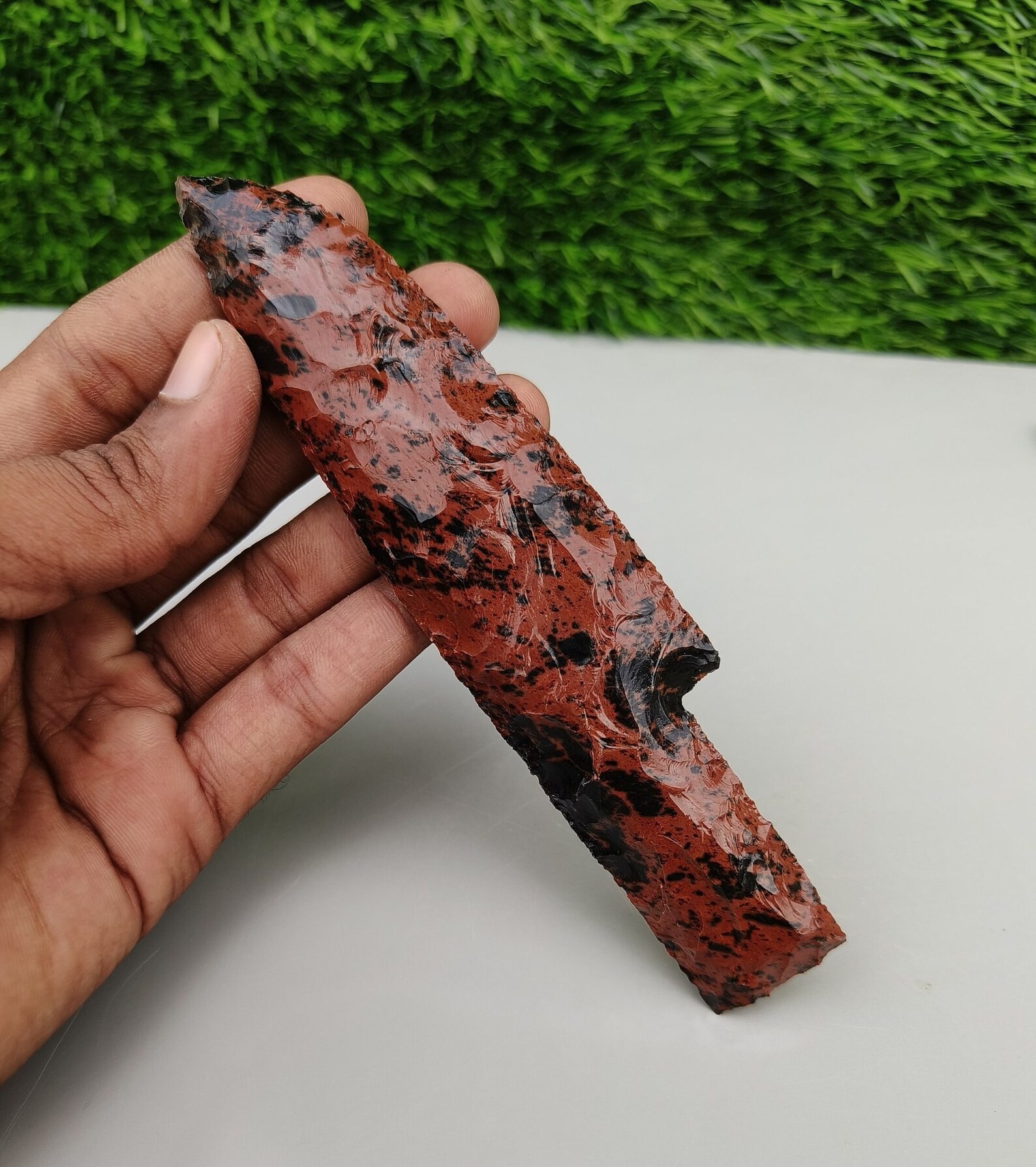 Mahogany Obsidian Knife Flint Kanpping Flaked Notched Fantasy Blade Wicca Gift Remove Negativity Knife Hand Carved Daggers