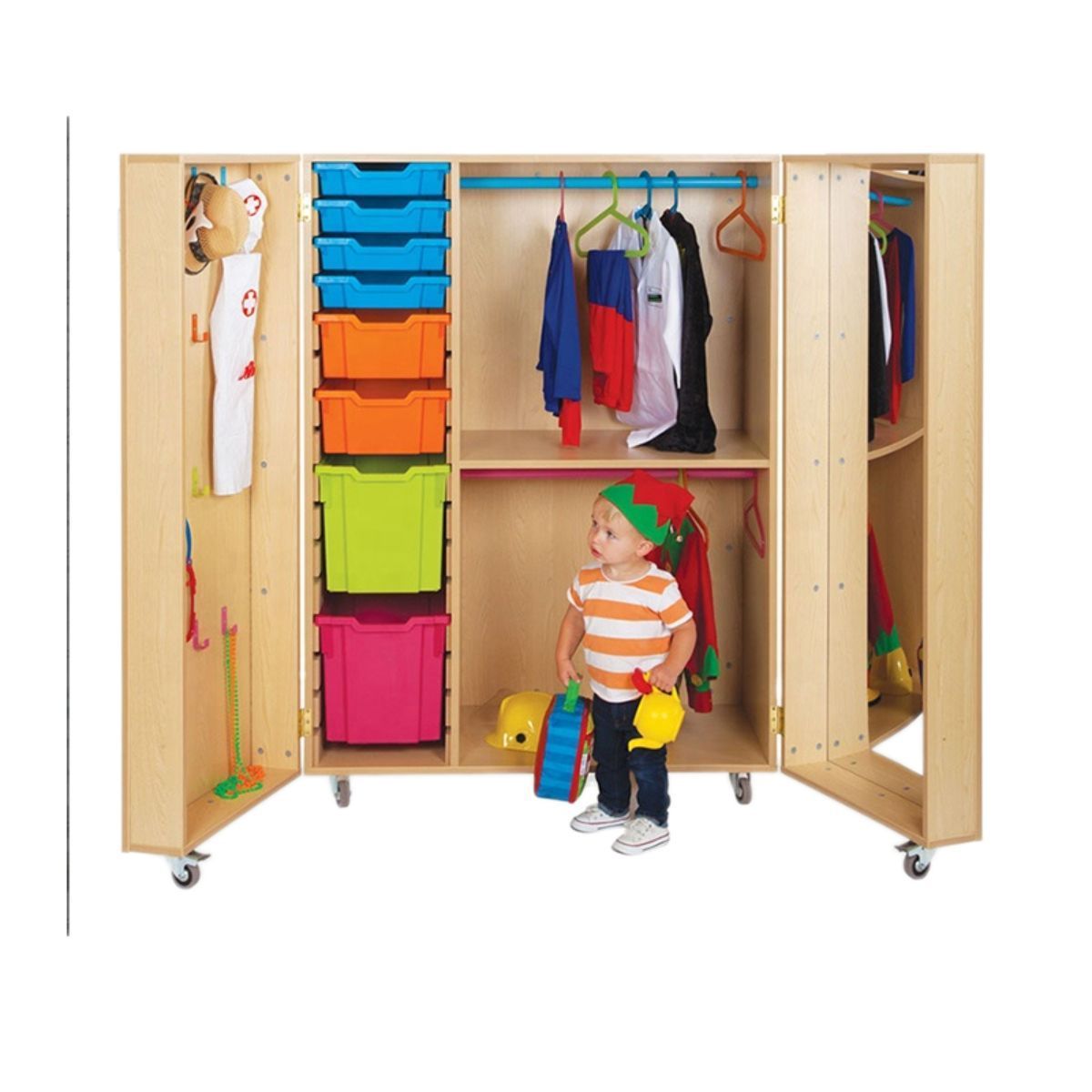 Overall Compartment Open Large Capacity Cube Wooden Storage For Toddlers Wood School Furniture For Kindergarten Baby