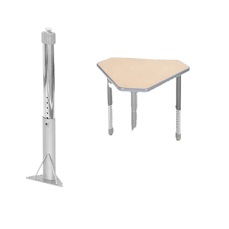 Metal Chrome Oval Tube Adjustable Table Leg Furniture Desk Bar Legs Lifting Metal Telescopic Table Legs