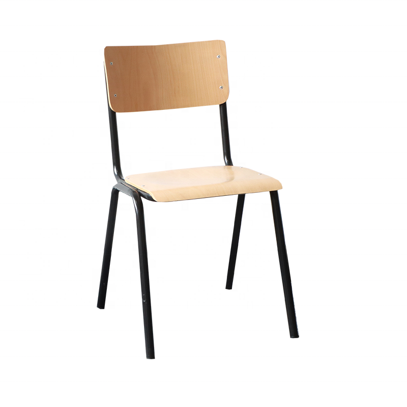 Black Stacking University Chairs with Wide Back Wooden Chair